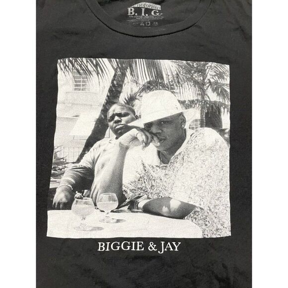 Notorious BIG Biggie Jay-Z Graphic T-shirt Women XXL Black Rap Music - Picture 2 of 5